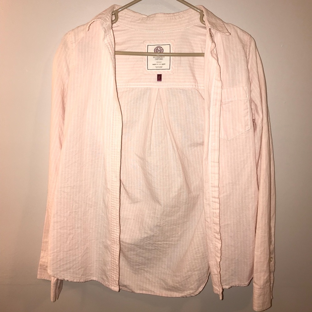 Pink and White Oxford Button Up